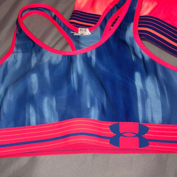 UNDER ARMOUR TIE DYE SPORTS BRA M ORANGE OR BLUE - Picture 2 of 3